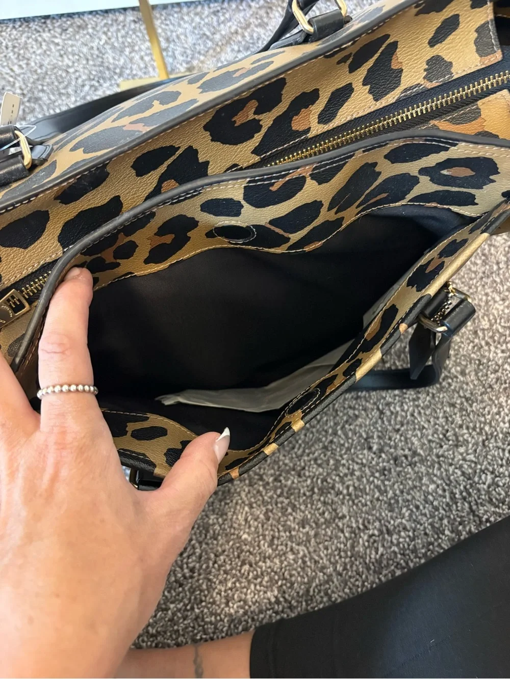 COACH BABY BAG WITH LEOPARD PRINT NWT